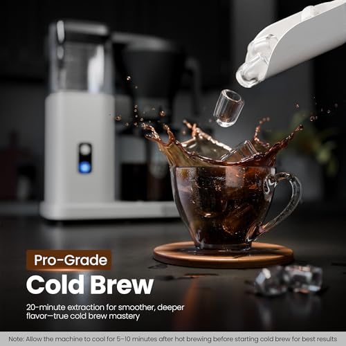 Kismile SCA-Certified 8 Cup Drip Coffee Maker, Pour Over Coffee Machine with 3s Instant Heat 197–205℉, Adjustable Flow Control, Removable Water Tank, Deep Cold Brew & 40 Min Keep Warm (Silver) - color: Silver