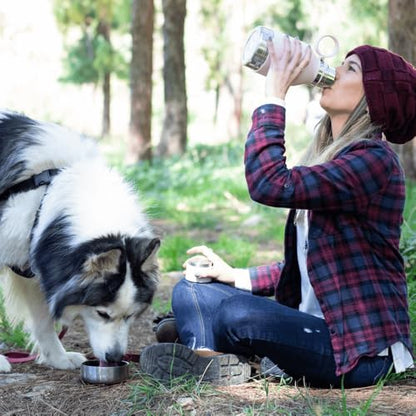 asobu Buddy Bottle, a Stainless Steel Insulated Water Bottle with Removable Dog Water Bowl and Dog Food and Treat Storage (Pink, 37 Oz) - color: Pink