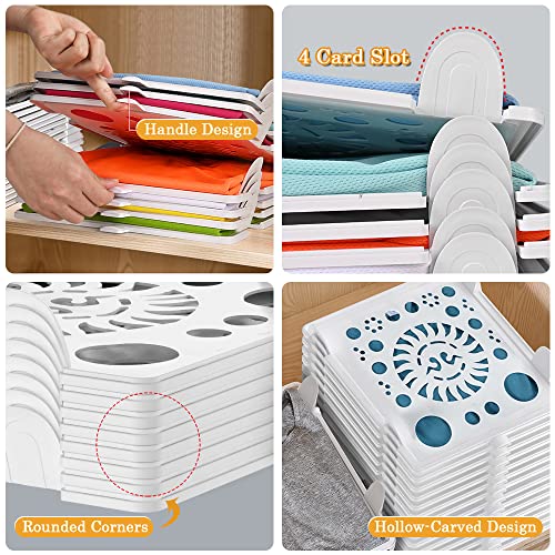 Accenter TShirt Organizer for Clothes Storage, Stackable Closet Organizer with Easy Access, Shirt Folder Board, Sturdy and Durable, Clothes Folder 10-Pack - size: Large 10 Pcs