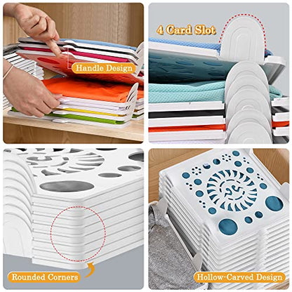 Accenter TShirt Organizer for Clothes Storage, Stackable Closet Organizer with Easy Access, Shirt Folder Board, Sturdy and Durable, Clothes Folder 10-Pack - size: Large 10 Pcs