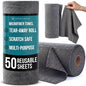 Microfiber Cleaning Cloth Roll Tearaway, 50 PCS Tear Away Towels, Reusable & Washable, Ultra Absorbent 12" x 12" Dish Rags for Car, Home, Kitchen, , 180 GSM Thickness, Paper Towel Alternative - color: Grey