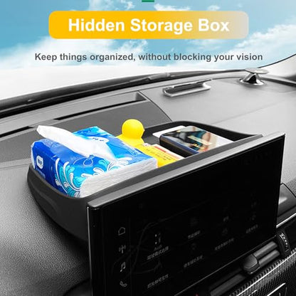 Silicone Center Console Dash Tray Organizer Compatible with Audi A4L/A4/S4/S5 2020-2024, Q5L/Q5L Sportback 2021-2024, for VW ID.4 2021-2023 Tesla Model 3 & Y, Dashboard Storage Box Organizer