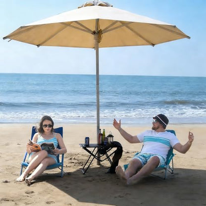 Romswi 2 Pack Lightweight Low Beach Chairs with Breathable Mesh Back, 6LBS Folding Portable Sand Chairs with Cup Holder, Heavy Duty 300lbs Capacity for Camping & Outdoor Use, Blue - color: Blue - Low Back