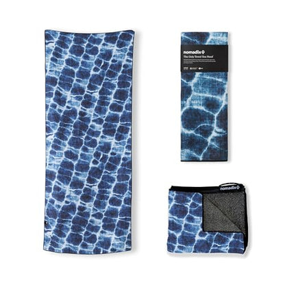 Nomadix Original Towel - Perfect for Beach, Pool, Travel, Camping, Yoga - Made with Recycled Materials - Super Absorbent - Sand Resistant- Aqua Blue - 72.5x30 - color: Agua Blue