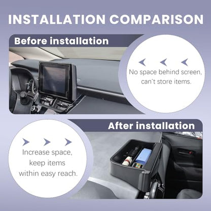 RUNROAD Dashboard Organizer Tray Compatible with Toyota Corolla 2019-2026 and Corolla Cross 2022-2026 Accessories, Dash Board Behind Screen Storage Box Coin Holder (ONLY Fit 8-inch Touch Screen)