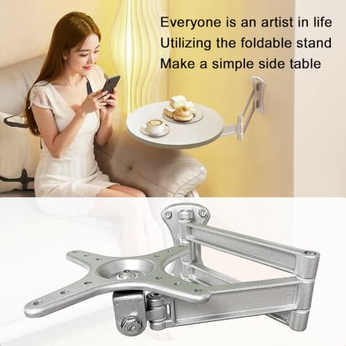 Bedside Shelf Wall Mounted Side Table Folding Brackets,Floating Nightstand Retractable Folding Hinges,Wall Mount Tea Table Bracket,Suitable for Living Room,Bedroom,Study,Bathroom,etc