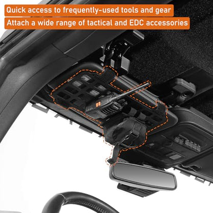 Hooke Road MOLLE Sun Visor Panel - Universal Rigid Tactical Gear Organizer | EDC Pouch & Tool Storage Shelf | Interior Accessory for Most SUVs, Trucks, Vehicles