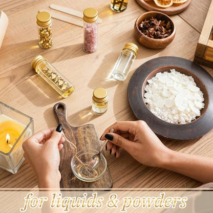 Didaey 100 Pcs Small Clear Vials Spice Mini Jars with Lids Mini Glass Bottles with Screw Aluminum Metal Caps Tiny Jars Sample Containers for Powder Cream Cosmetic Jewelry Wedding (4 Size,Gold Caps) - color: Gold Caps, size: 4 ml