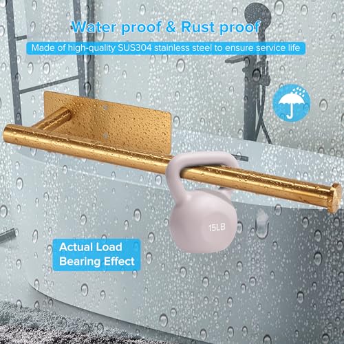 2nd Gen Paper Towel Holder Under Cabinet No Drilling, [More Sturdy] Self Adhesive or Drilling Paper Towel Holder Wall Mount for Kitchen, RV, [Fit Mega Paper Towel Roll] SUS304 Stainless Steel - color: Gold