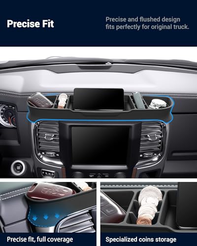 Dashboard Storage Organizer Compatible with Dodge RAM 1500/2500/3500 2013-2018 Only 5" and 8.4" Screen Dash Storage Tray Replacement for Ram 1500 Accessories (Not for 12"/14.4") - size: 2013-2018