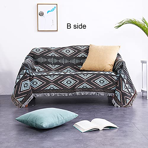 Luxlovery Aztec Throw Blankets Beige Tribal Boheiman Ethnic Woven Boho Geometric White Khaki Blanket for Couch Aztec Bed Throws Oversized Chair Sofa Cover with Tassels(63"x86") - color: Mocha, size: 63"x86",160x220cm