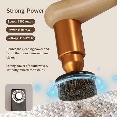Smart Shoe Polisher Kit, 75W Electric Shoe Polisher with Adjustable Speed, Automatic Shoe Shine Kit , Portable Leather Care Cleaning Kit for Shoes, Boots,Bags, Sofa (Muticolor)