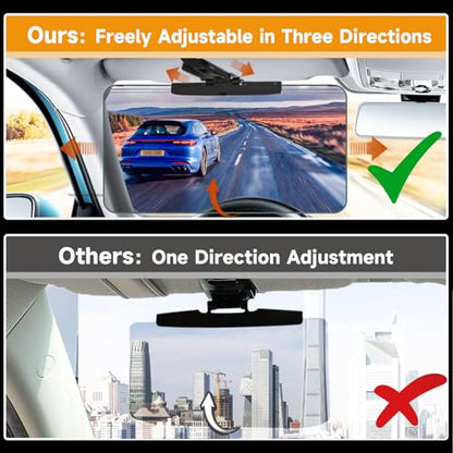 Sun Visor Extender for Cars，Adjustable Car Visor Extender Sun Blocker(UV400) ，Polarized Car Sun Visor，Safe Driving Extension for Glare，Clip on Sun Visors for Cars, Universal (Universal, L) - style: Universal