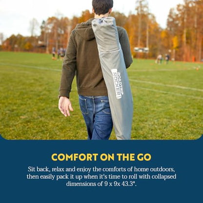 GCI OUTDOOR RoadTrip Rocker Camping Chair | Portable, Folding Rocking Chair with Solid, Durable Armrests, Drink Holder & Comfortable Extended Backrest — Indigo Blue - color: Midnight, style: Roadtrip Rocker