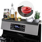 Mount Walker 30" Upgrade Stainless Steel Stove Top Shelf, Magnetic Shelf for Kitchen, Over The Stove Spice Rack Organizer, Back of Oven Rack with Border All Around, Black - color: Black