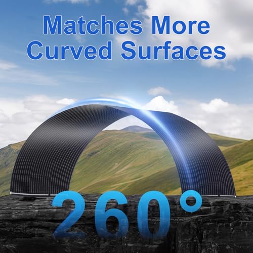 400W Semi-Flexible Solar Panel Kit, Lightweight Monocrystalline Ultra-Flexible RV Solar Panel Kit with 30A Charge Controlle for 12-24V Battery Charging Car Battery Camping Stuff Offgrid RV (4PCS 100W) - size: 400W Kit