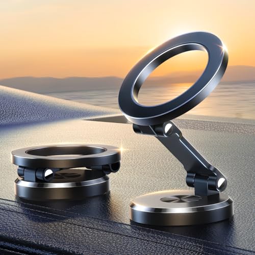 JOYROOM Fits MagSafe Car Mount, [All-Metal] Magnetic Phone Holder for Car with Strong Magnets, 360° Adjustable iPhone Car Mount, Car Accessories for Women Men, for iPhone 17 Pro Max 16 15 14 13 12 - color: Black