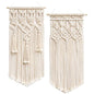 Mkono 2 Pcs Macrame Woven Wall Hanging Boho Chic Geometric Art Decor - Beautiful Bedroom Nursery Apartment Home Decoration, Gift for Girls Adults Birthday Christmas, Small Size 18" L x 9.5" W - size: Small