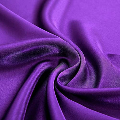 Homiest 3pcs Satin Sheets Set Luxury Silky Satin Bedding Set with Deep Pocket, 1 Fitted Sheet + 1 Flat Sheet + 1 Pillowcase (Twin XL Size, Purple) - color: Purple, size: Deep pocket - Twin XL size