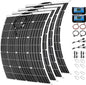 1600 Watt Solar Panel Kit, 4 × 400 Watt Flexible Solar Power Panel Photovoltaic Module with 40A Solar Charge Controller Monocrystalline Solar Panel for Camping Off Grid Battery Charging Boat - color: B 1600W