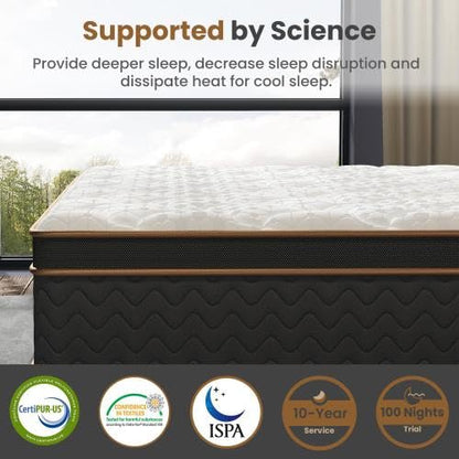 10 Inch Twin Mattress,Twin Size Mattress in a Box, Modern New Memory Foam Hybrid Mattresses, Pillow Top Bed Matress with Breathable Comfortable for Sleep, RV Medium Firm for Lumbar Support - size: Twin 1