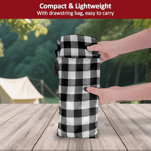 6ft Picnic Table and Bench Cover, Camping Essentials RV Gear, 72in Waterproof Windproof Outdoor Elastic All Around Tablecloth, Fitted Rectangle Tables and Seats, Black-White Checkered - color: Black-white Checkered, size: 72"