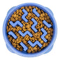 Outward Hound Fun Feeder Slo Bowl – Medium 2‑Cup Capacity, Slow Feeding, Small to Medium Dogs & Cats, Non-Slip, Blue, Notch Pattern - color: Blue, size: Medium