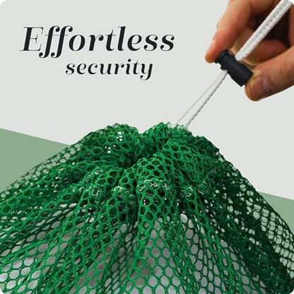 Handy Laundry Mesh XL Laundry Bags - Durable, Machine Washable with Secure Drawstring Closure - Perfect for College Dorms, Laundromats, Apartments (Green, Large 24" x 36") - color: Green