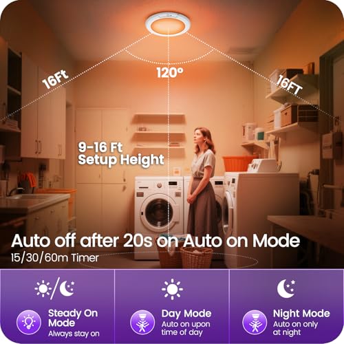 Motion Sensor Rechargeable Shower Light for Inside Shower with Remote, RGBW Battery Operated Ceiling Light, Wireless, Color-Changing Ambient Light, Warm-to-Cool Whites, Dimmable, Timer, Magnetic - style: RGB Color & White