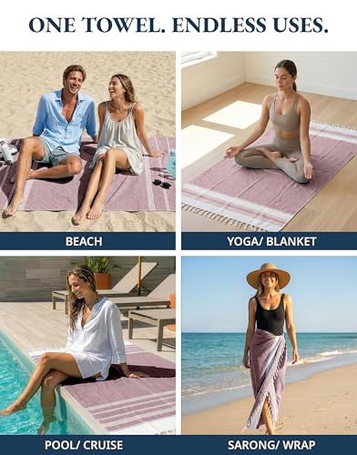 LANE LINEN Beach Towels for Women, 2 Pack Large Beach Towels Oversized, Pre-Washed, No-Shrink Sand Free, Quick Dry, Lightweight Travel Towel, Soft Beach Bath Towel, 39"x71" - Fired Brick - color: 41: Fired Brick, size: Pack of 2