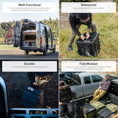 RUX 70L Collapsible Gear Box (Mars Red) - Modular Adventure Storage Solution For Camping Storage, Overlanding, Off-road And Van Life - Weatherproof, Durable and Multifunctional - color: Mars Red