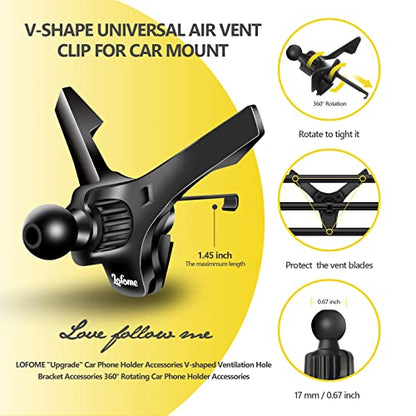 Universal Air Vent Clip for Car Mount,Sturdy Vent Grip for Most Car Phone Holder&Wireless Car Charger-Only Vent Clip for Replace/Upgrad(Compatible with Joint Ball Diameter 0.67 in/17mm)