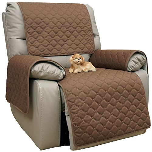 Eismodra Waterproof Recliner Chair Covers for Reclining Couch Slipcovers Seat Cushion,Anti-Slip Sofa Cover for Dogs Pets Furniture Protector Washable,Brown Set (4 Pieces) - color: Brown, size: 4 Pieces Set | 23 x 35 inches