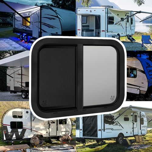 RV Window,Camper Replacement Horizontal Sliding RV Window for Cargo Trailer Utility Travel Trailer Cargo Van Truck SUV 24" W x 15" H,Fit 15/16" or 1-3/8" Thick Wall,Allow Error 1/16",DOT Approved - size: 24"W x 15"H