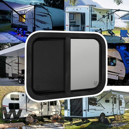 RV Window,Camper Replacement Horizontal Sliding RV Window for Cargo Trailer Utility Travel Trailer Cargo Van Truck SUV 24" W x 15" H,Fit 15/16" or 1-3/8" Thick Wall,Allow Error 1/16",DOT Approved - size: 24"W x 15"H