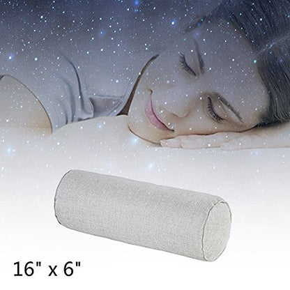 16x6 Inch Round Neck Pillow with Washable Cotton Cover Pillow Provides Best Support for Sleeping .（Grey） - color: Grey