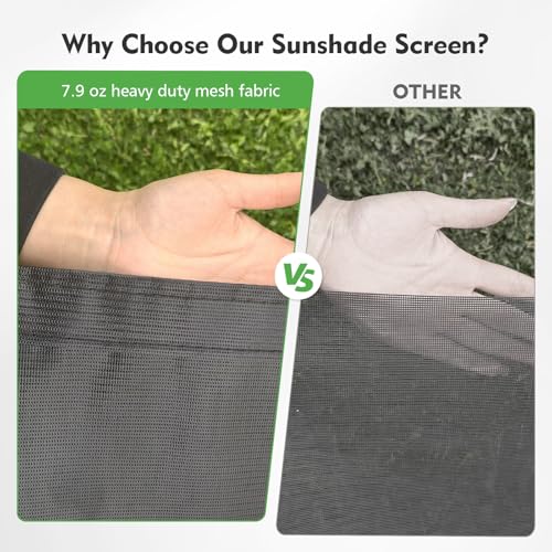 RV Awning Shade Screen Without Zipper 8'x10'3'',Black Mesh RV Awning Sun Shade Screen,Universal Trailer Camper RV Awning Screen with Complete Kit,Significantly Improves Shadow and Privacy - color: Black Without Zipper, size: 8'X10'3''for 11' RV Awning