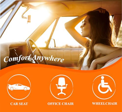 kingphenix Premium Car Seat Cushion, Memory Foam Driver Seat Cushion to Improve Driving View- Coccyx & Lower Back Pain Relief - Seat Cushion for Car, Truck, Office Chair (4D Mesh Black) - color: 4d Mesh Black