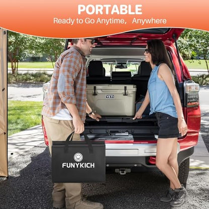 FUNYKICH 3ft Low Folding Camping Table with Carry Bag, 34.2'' Lx15.7'' W Portable Picnic Tables, Lightweight Thicker Aluminum Beach Table with Carry Handle for Beach, Camping, Picnic, Yellow - color: Yellow
