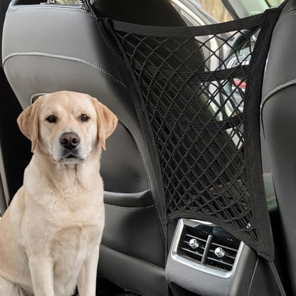 Car Dog Barrier for SUV, Pet Barrier Car Mesh Organizer for Dog & Child Drive Safety Barrier with Mesh Pockets, Storage Bag Travel Essentials Holder - size: 11.8 x 10.6 Inch