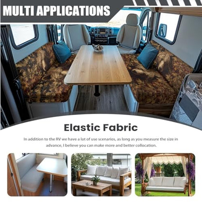 Bear American Flag Camo Pattern 3 Pcs RV Dinette Cushion Covers Washable Camper Cushion Slipcover Stretch RV Seat Covers Pillow Case Sofa Slipover for Travel Trailer Couch - color: Bear American Flag Camo