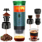 HX HECLX Coffee Maker Gift Set for Camping,Battery Powered Portable Electric Espresso Machine, Rechargeable Coffee Maker Self Heating Ground Coffee Capsule for RV, Hiking (Green mix Black)