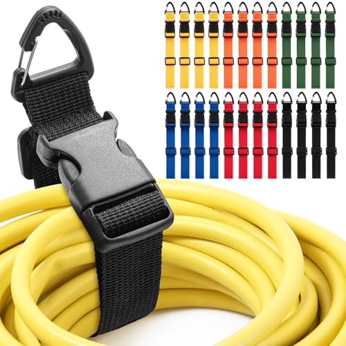 24 Pack 17 Inch Adjustable Extension Cord Holder Organizer with Triangle Clips for Garage Organization and Storage Heavy Duty Extension Cord Hanger for Men Workshop (Multicolor) - color: Multicolor