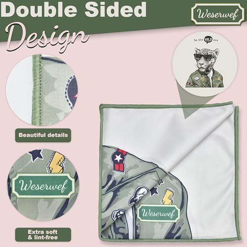 WESERWEF Design Microfiber Glasses Cleaning Cloth – Premium Cleaning Cloth for Eyeglasses, Screens, Tablets, Cameras & Lenses, 12" x 12", Ultra-Soft & Scratch-Free (Wild one) - color: Wild One