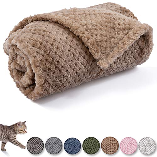 Dog Blanket or Cat Blanket or Pet Blanket, Warm Soft Fuzzy Blankets for Puppy, Small, Medium, Large Dogs or Kitten, Cats, Plush Fleece Throws for Bed, Couch, Sofa, Travel (M/32" x 40", Light Brown) - color: Light Brown, size: M/32" x 40"