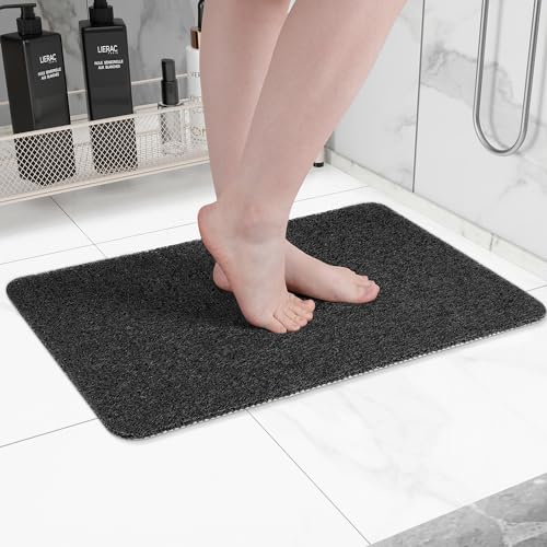 Hargiis Non-Slip Bathtub Mat, Anti Slip Shower Mat, Fast Drying Bathtub Mats, Foot Scrubber Mat, Anti Slip Mat for Tub, Floor, Bathroom, Kitchen, Home, Hotel (Black 24"×16") - color: Black, size: 24" x 16" (Rectangular)