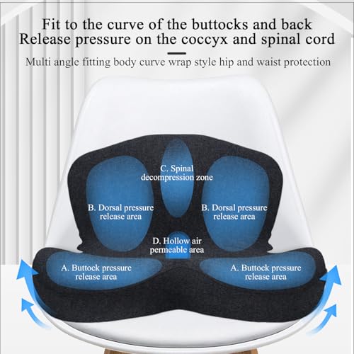 Car Seat Cushion, Memory Foam Driving Cushion with Adjustable Strap, Ergonomic Pad for Car & Semi Truck, Office Chair Cushion for Sciatica & Lower Back Pain Relief, Dark Gray - color: Dark Gray