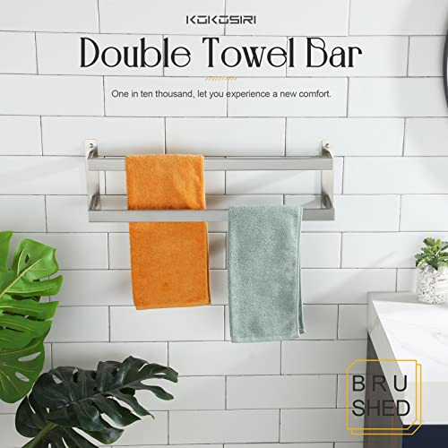 KOKOSIRI Bath Towel Bars Bathroom 2-Tiers Ladder Towel Rails 24-Inch Towel Holders Wall Mounted Towels Shelves Rack Brushed Stainless Steel, B5008BR-L24 - color: Brushed Nickel, size: 24-Inch