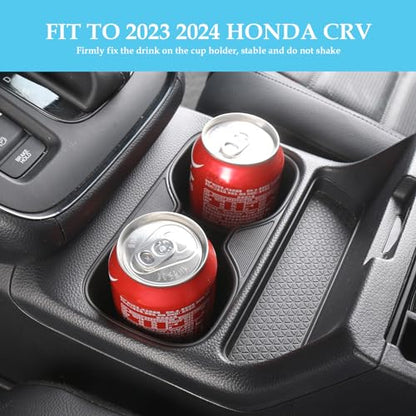 Front Cup Holder Compatible with Honda 2023-2025 2026 CRV Accessories (Include HEV) TPE Material Front & Rear Insert Center Console Organizer - color: for Honda 2023-2026 CRV (Front)