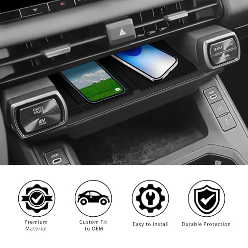 Wireless Charging Protective Mat for Toyota RAV4 2026, Silicone Anti-Slip Center Console Wireless Charger Cover Pad, Interior Accessories for RAV4 2026 Black - size: RAV4-Center Wireless Cover-26